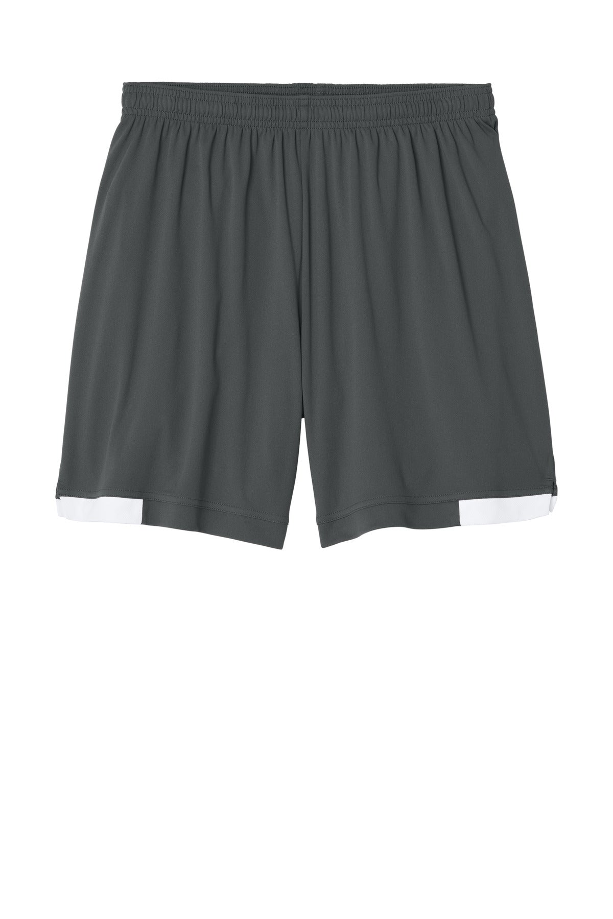 Sport-Tek Club 7 Short - Iron Grey/ White - flat front