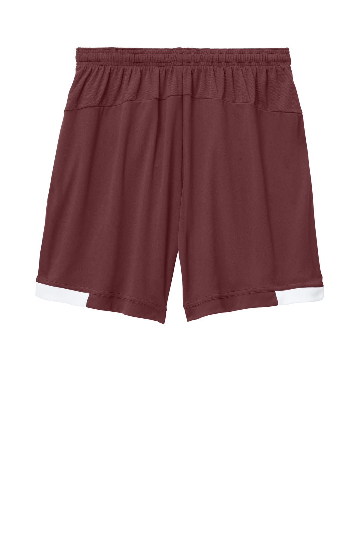 Sport-Tek Club 7 Short - Maroon/ White - flat back