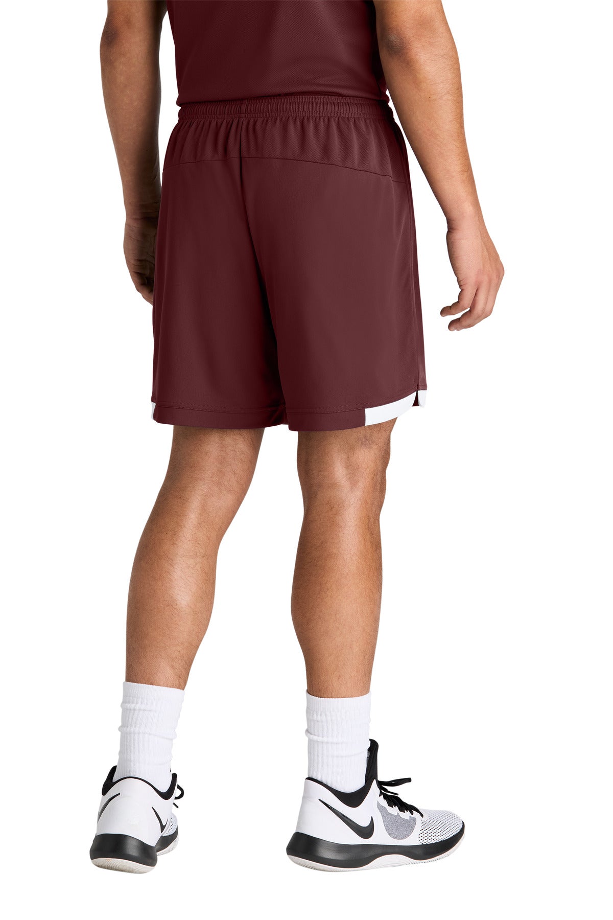 Sport-Tek Club 7 Short - Maroon/ White - back