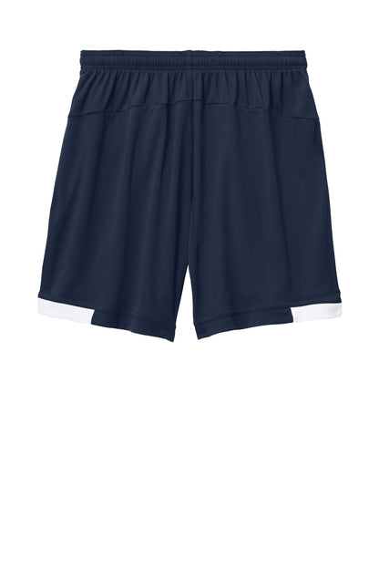 Sport-Tek Club 7 Short - True Navy/ White - flat back