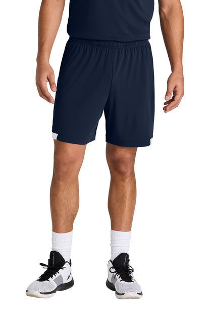 Sport-Tek Club 7 Short - True Navy/ White - front