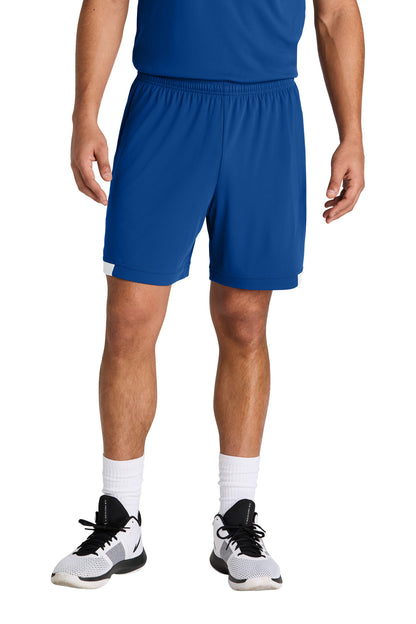 Sport-Tek Club 7 Short - True Royal/ White - front
