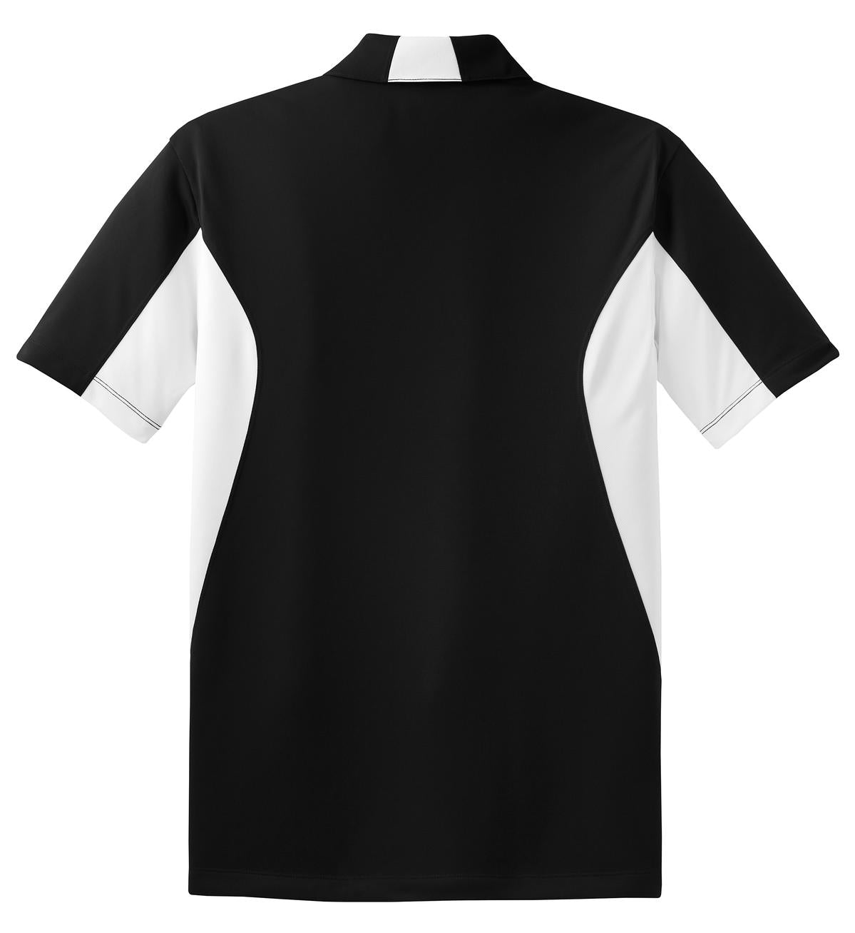 Sport-Tek Side Blocked Micropique Sport-Wick Polo - Black/ White - flat back