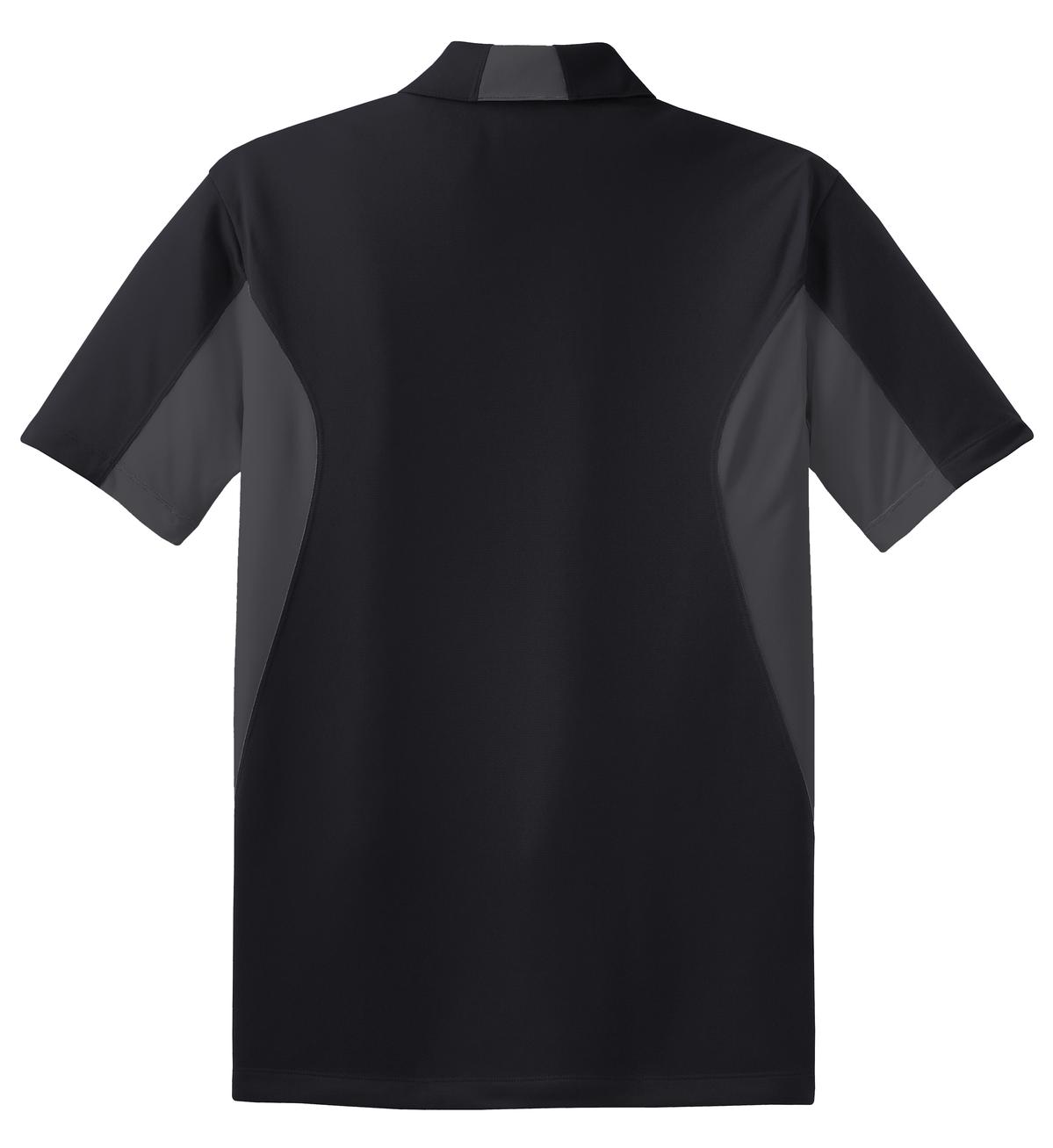 Sport-Tek Side Blocked Micropique Sport-Wick Polo - Black/ Iron Grey - flat back