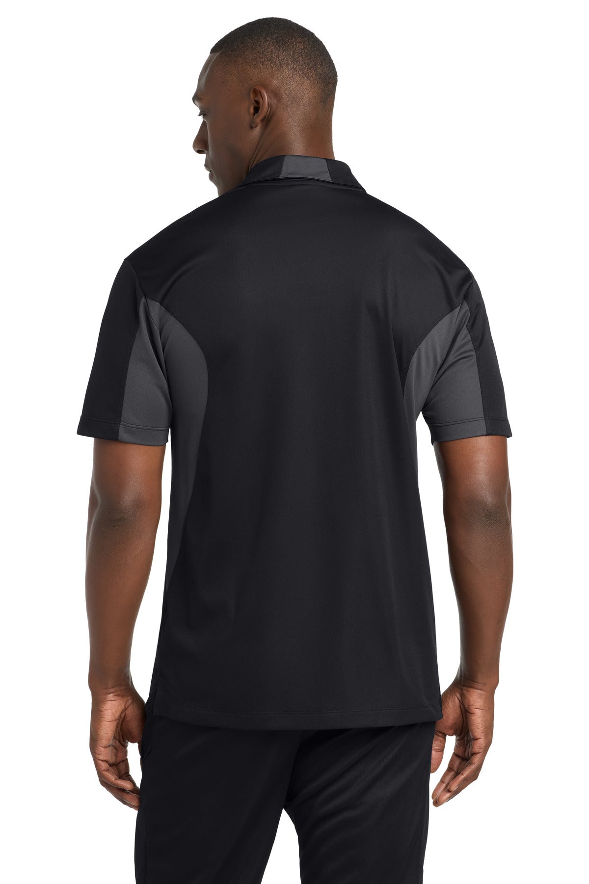 Sport-Tek Side Blocked Micropique Sport-Wick Polo - Black/ Iron Grey - back