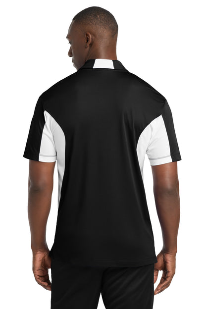 Sport-Tek Side Blocked Micropique Sport-Wick Polo - Black/ White - back