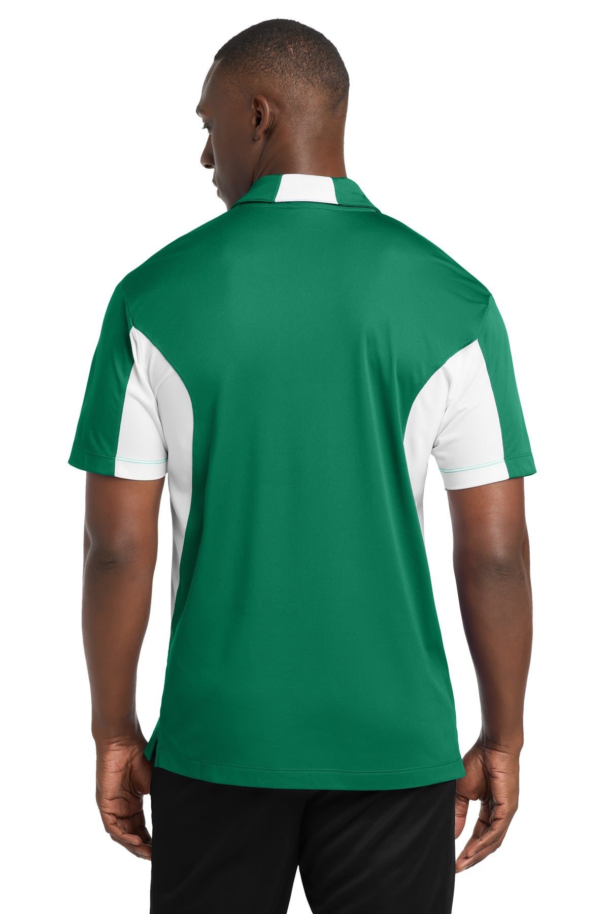 Sport-Tek Side Blocked Micropique Sport-Wick Polo - Kelly Green/ White - back