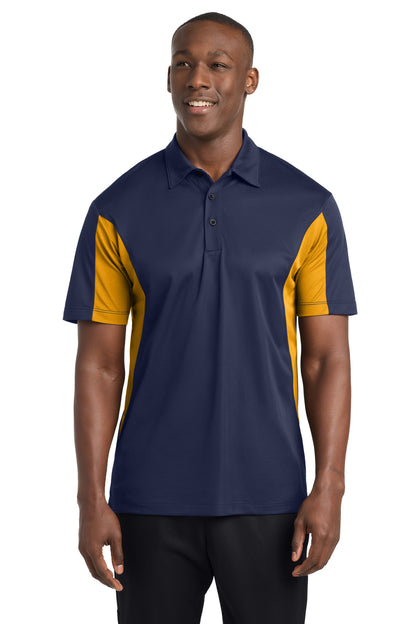 Sport-Tek Side Blocked Micropique Sport-Wick Polo - True Navy/ Gold - front