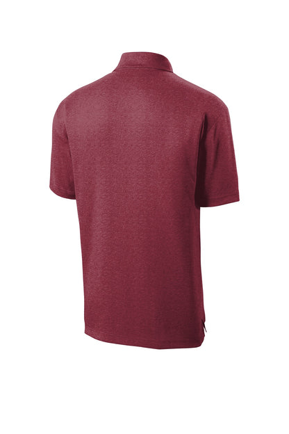Sport-Tek Heather Contender Polo - Cardinal Heather - flat back