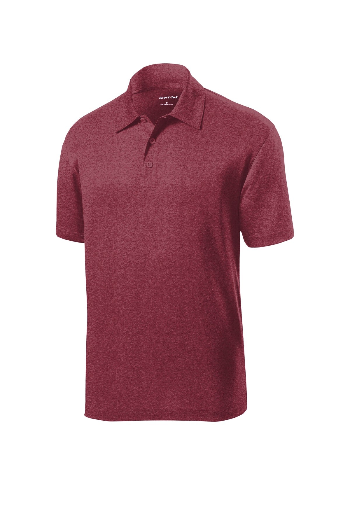 Sport-Tek Heather Contender Polo - Cardinal Heather - flat front