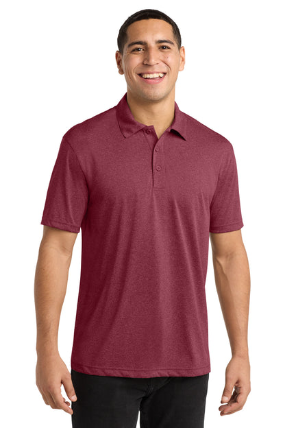 Sport-Tek Heather Contender Polo - Cardinal Heather - front