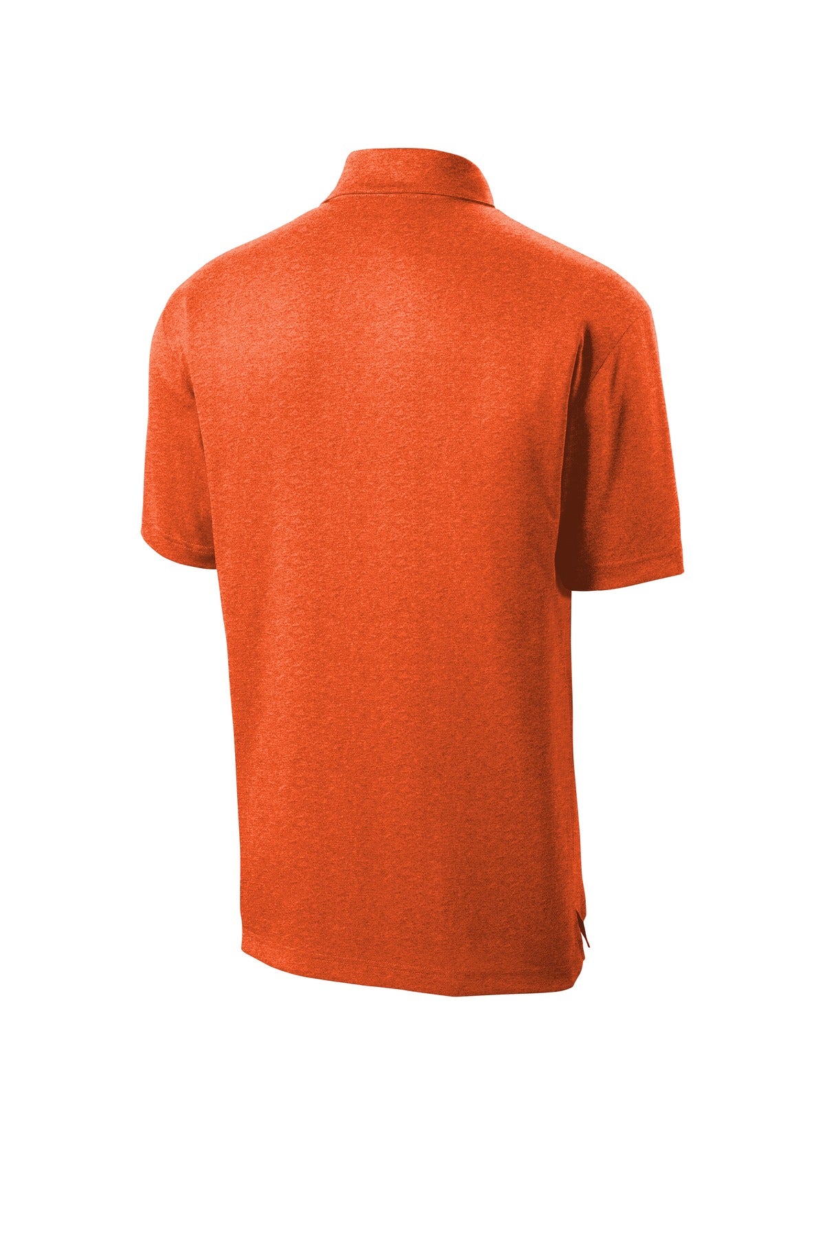 Sport-Tek Heather Contender Polo - Deep Orange Heather - flat back