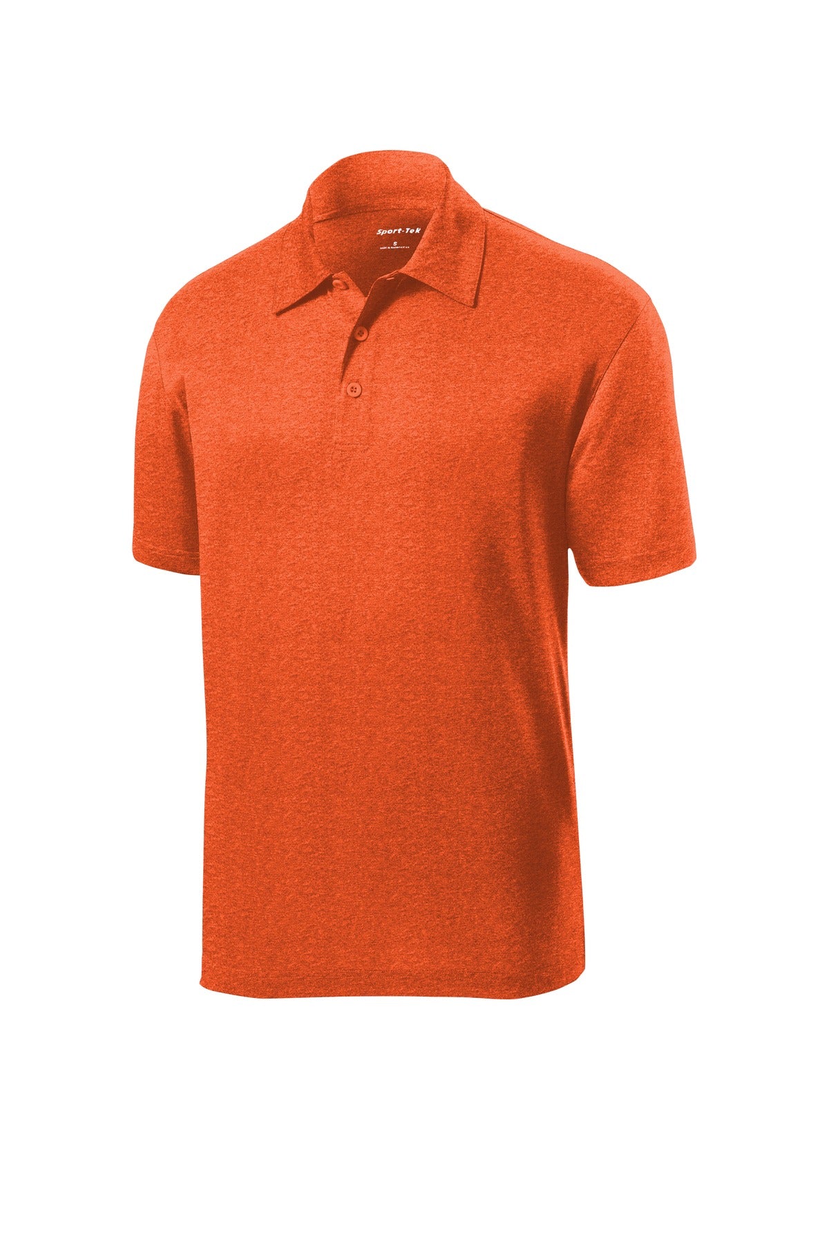Sport-Tek Heather Contender Polo - Deep Orange Heather - flat front