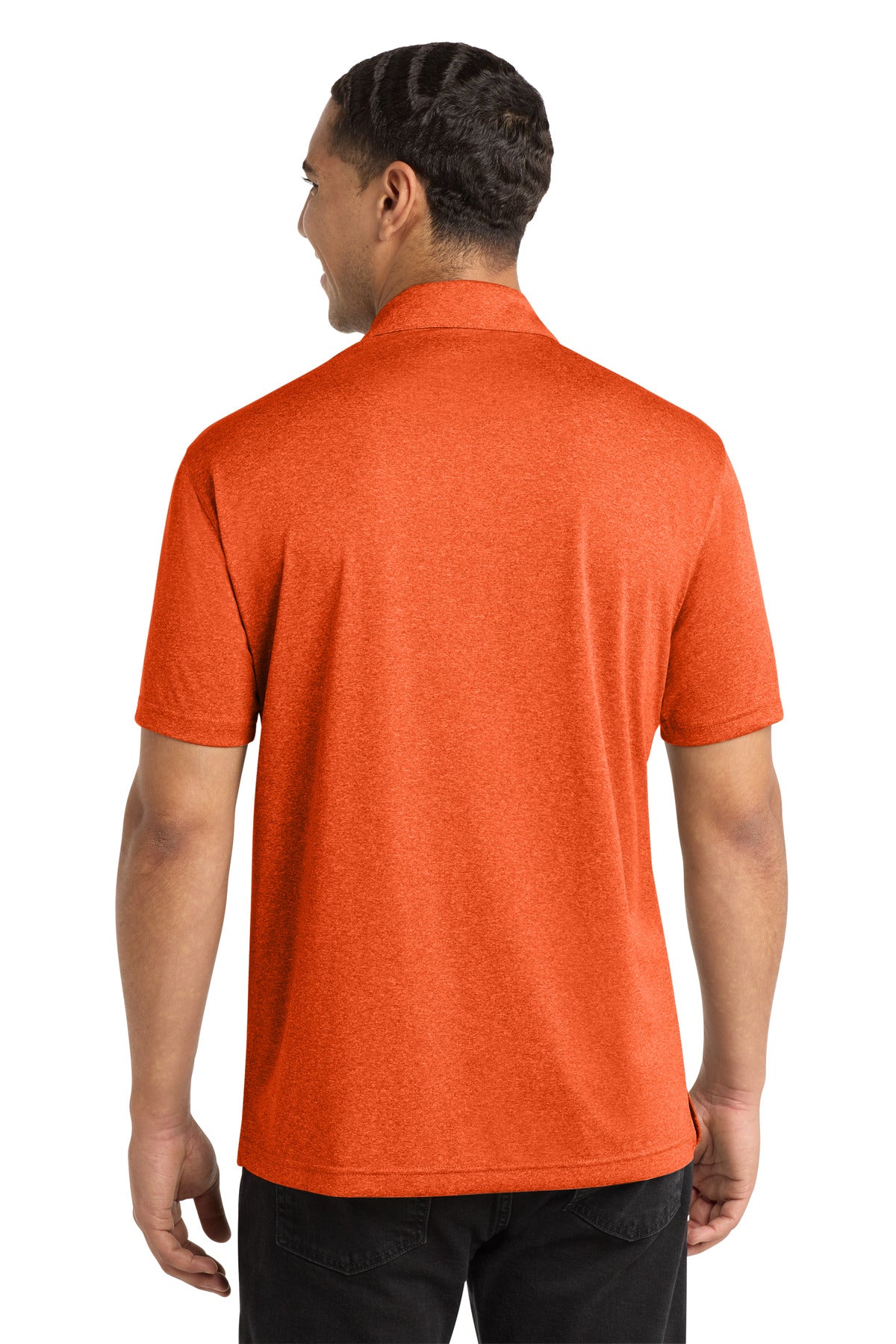Sport-Tek Heather Contender Polo - Deep Orange Heather - back