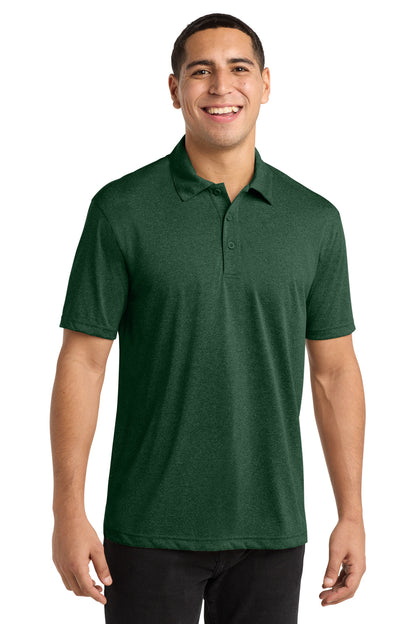 Sport-Tek Heather Contender Polo - Forest Green Heather - front