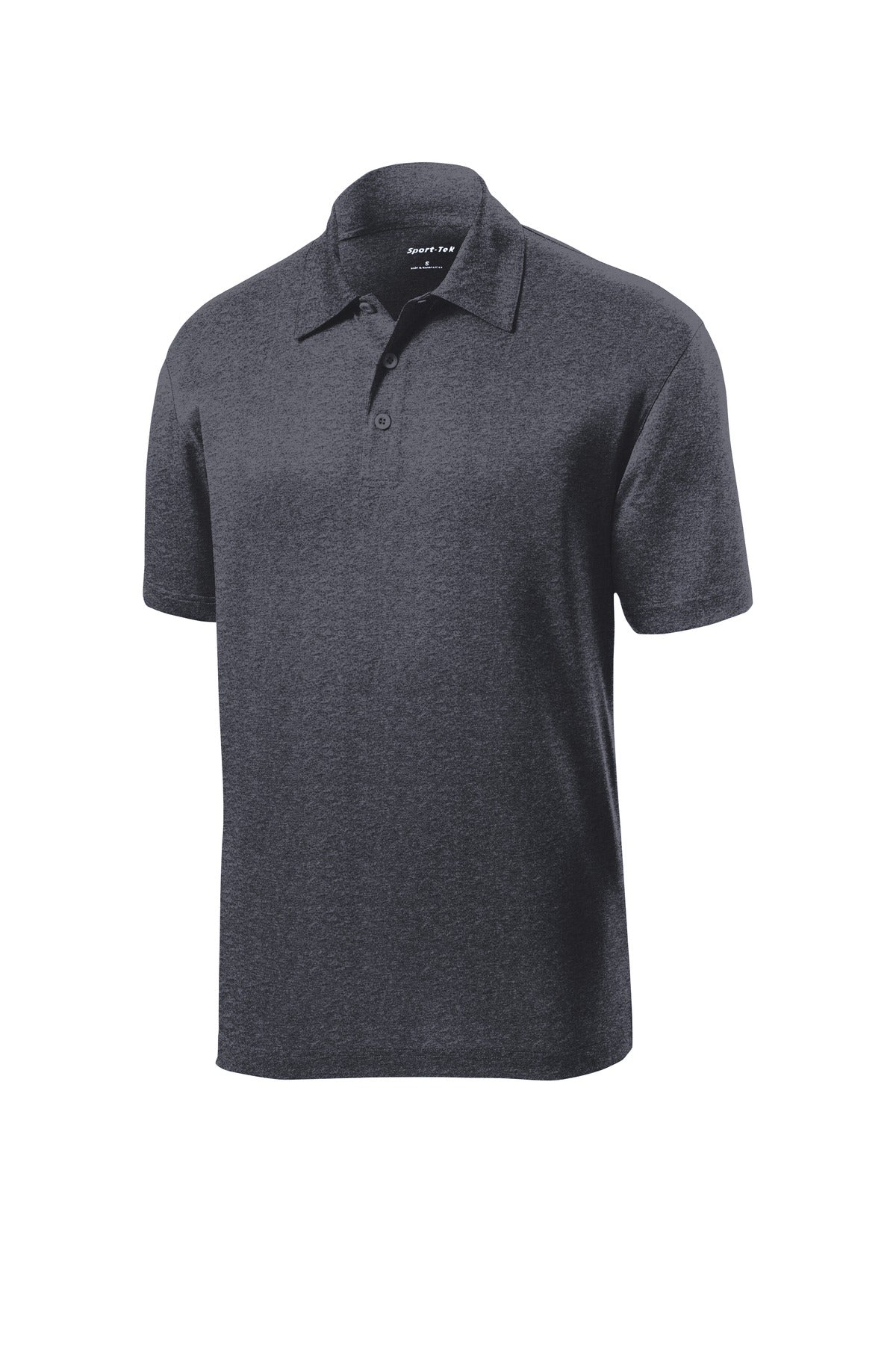 Sport-Tek Heather Contender Polo - Graphite Heather - flat front