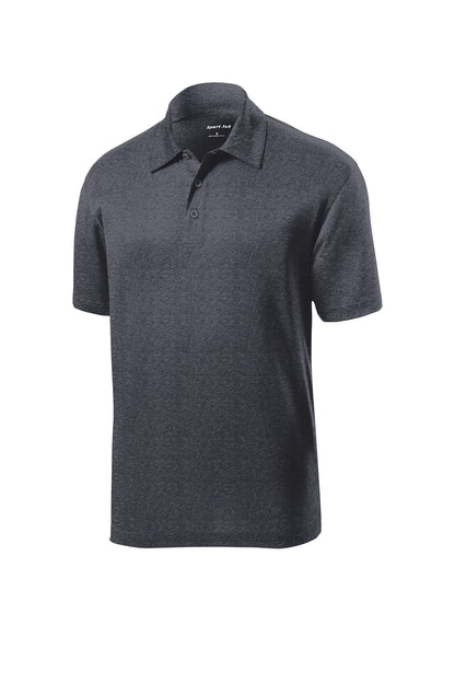 Sport-Tek Heather Contender Polo - Graphite Heather - flat front