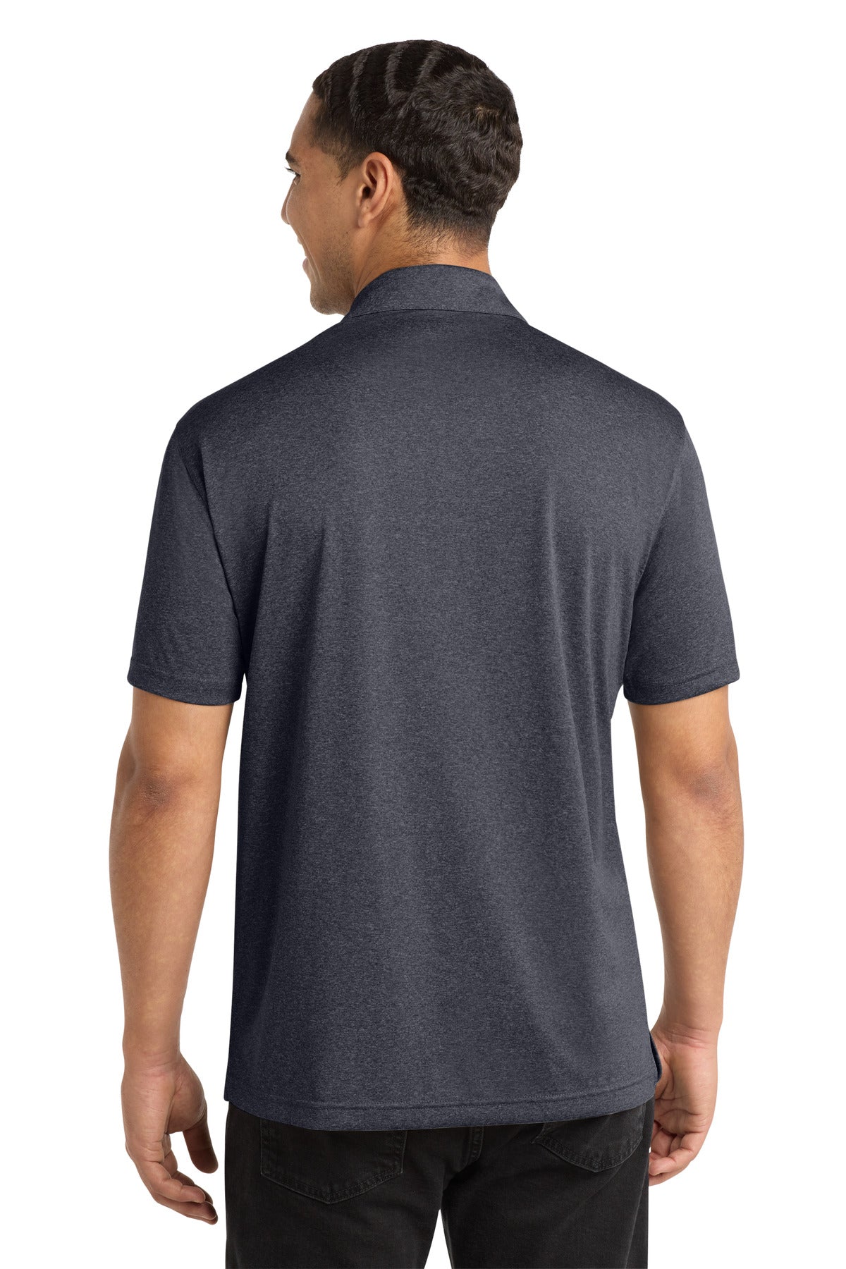 Sport-Tek Heather Contender Polo - Graphite Heather - back