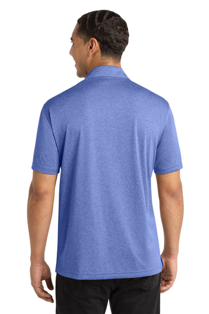 Sport-Tek Heather Contender Polo - True Royal Heather - back