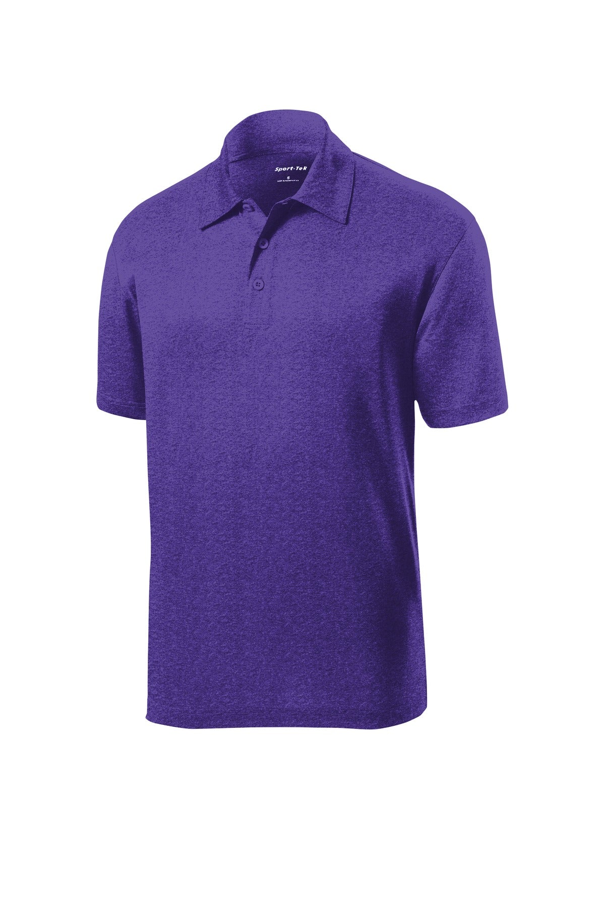 Sport-Tek Heather Contender Polo - Varsity Purple Heather - flat front
