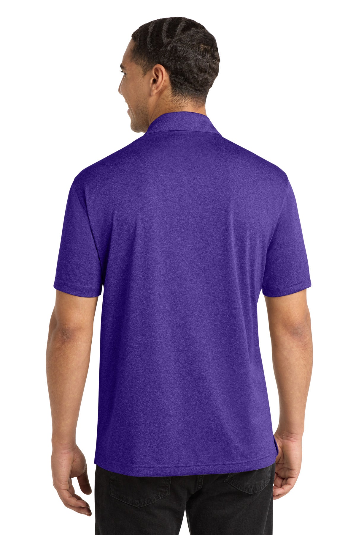 Sport-Tek Heather Contender Polo - Varsity Purple Heather - back