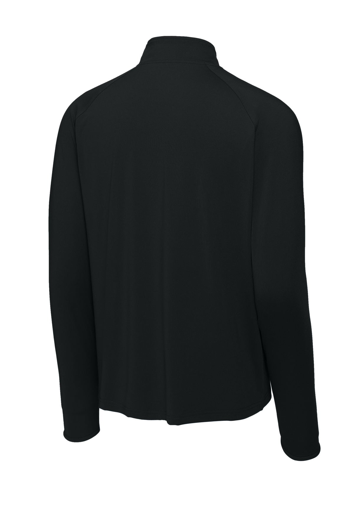 Sport-Tek Sport-Wick Stretch 1/4-Zip Pullover - Black - flat back