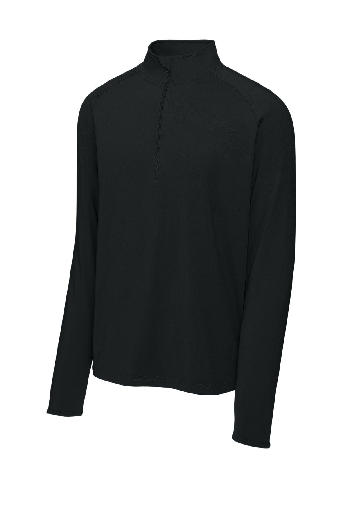 Sport-Tek Sport-Wick Stretch 1/4-Zip Pullover - Black - flat front