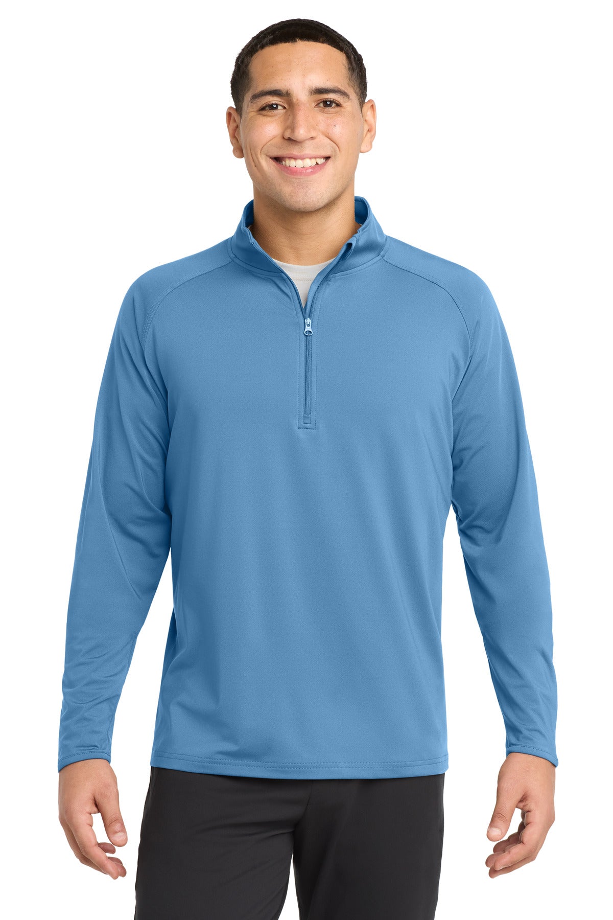 Sport-Tek Sport-Wick Stretch 1/4-Zip Pullover - Carolina Blue - front