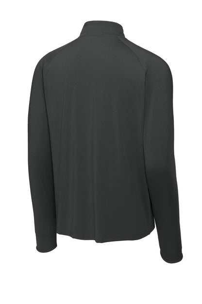 Sport-Tek Sport-Wick Stretch 1/4-Zip Pullover - Charcoal Grey - flat back
