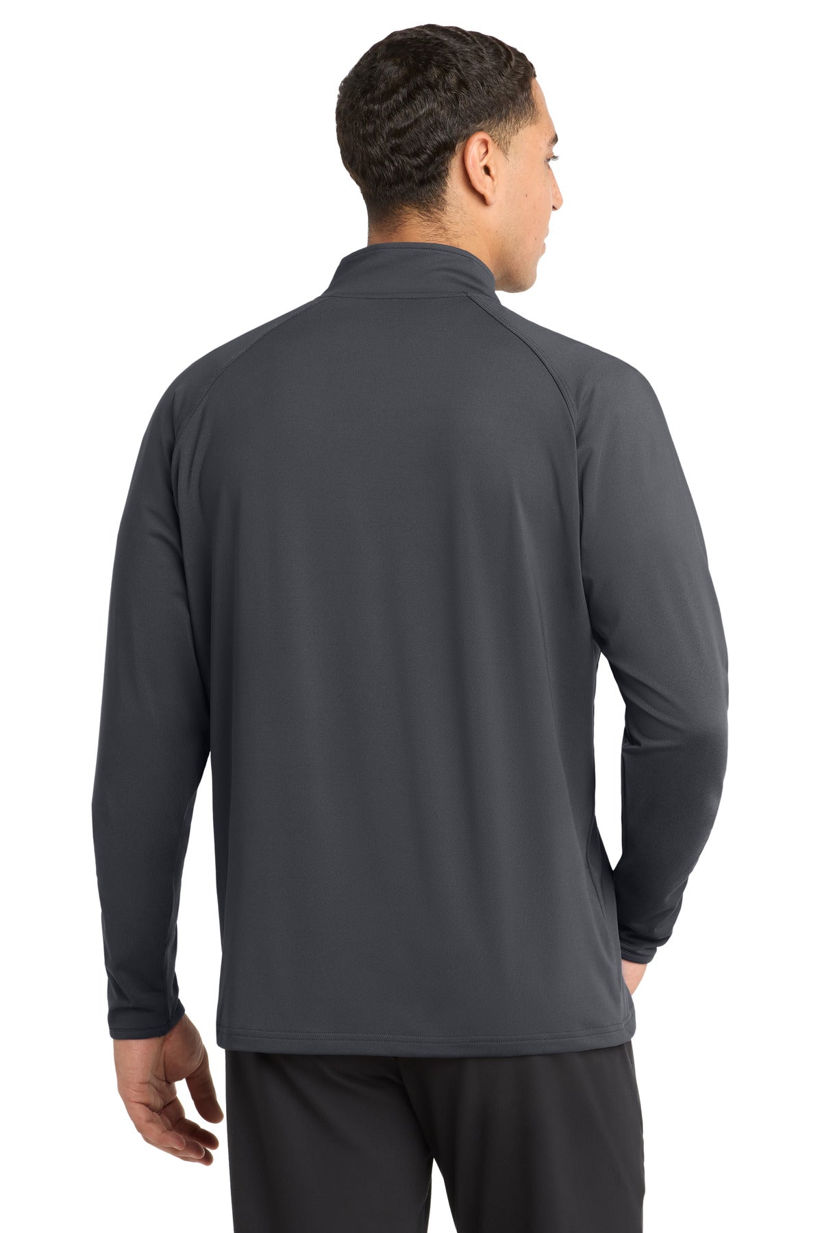 Sport-Tek Sport-Wick Stretch 1/4-Zip Pullover - Charcoal Grey - back