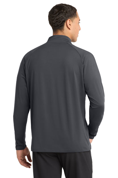 Sport-Tek Sport-Wick Stretch 1/4-Zip Pullover - Charcoal Grey - back