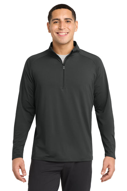 Sport-Tek Sport-Wick Stretch 1/4-Zip Pullover - Charcoal Grey - front