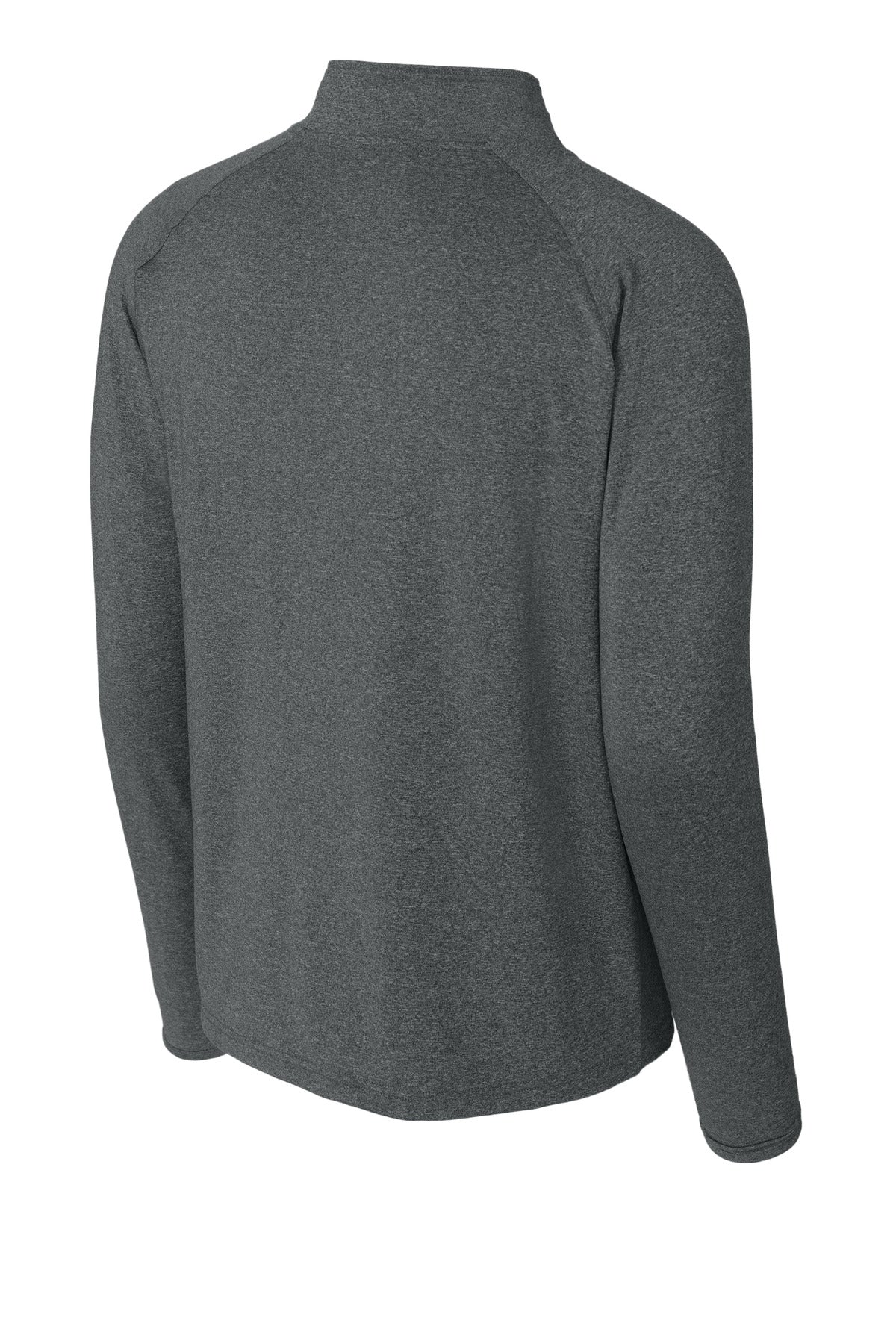 Sport-Tek Sport-Wick Stretch 1/4-Zip Pullover - Charcoal Grey Heather - flat back