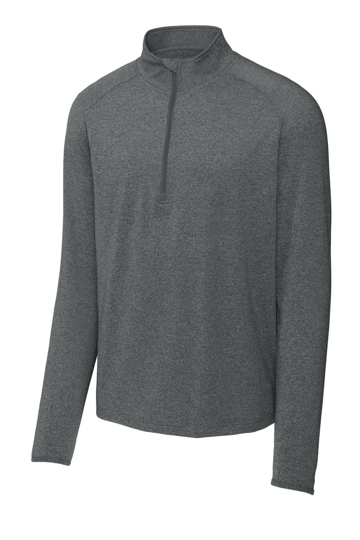 Sport-Tek Sport-Wick Stretch 1/4-Zip Pullover - Charcoal Grey Heather - flat front