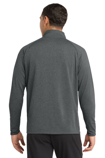 Sport-Tek Sport-Wick Stretch 1/4-Zip Pullover - Charcoal Grey Heather - back