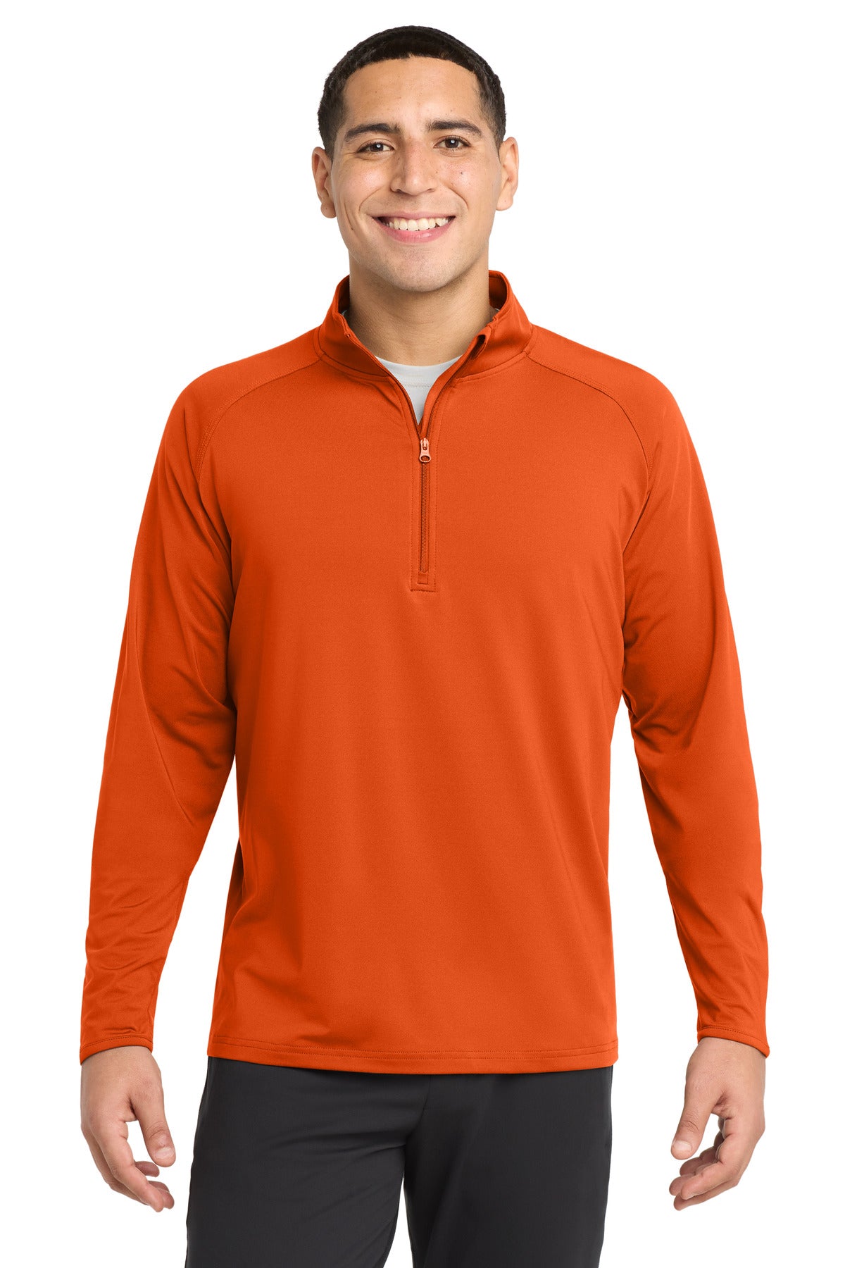 Sport-Tek Sport-Wick Stretch 1/4-Zip Pullover - Deep Orange - front
