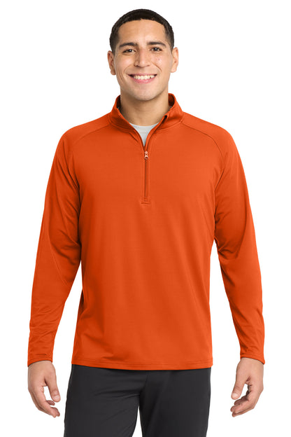 Sport-Tek Sport-Wick Stretch 1/4-Zip Pullover - Deep Orange - front