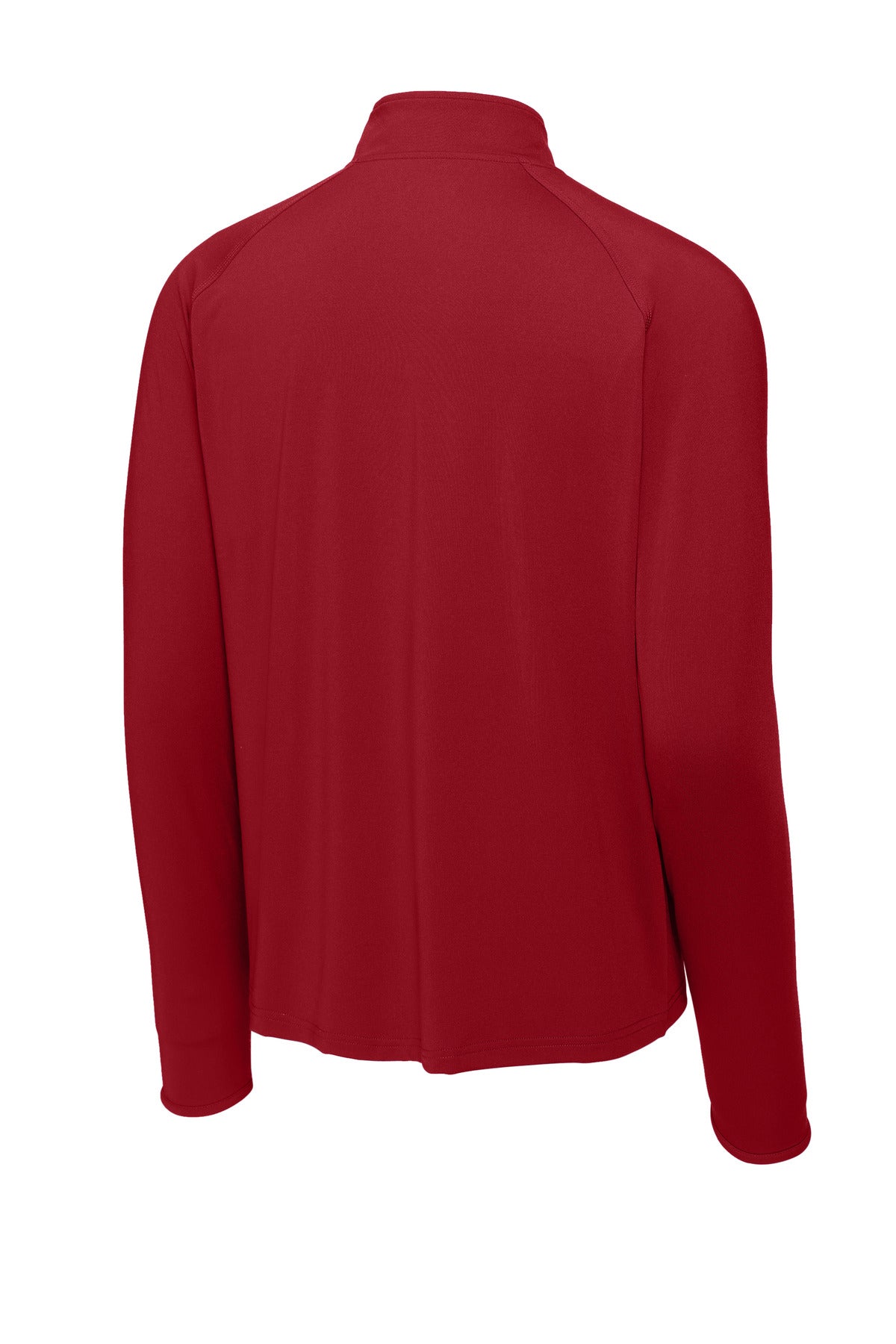 Sport-Tek Sport-Wick Stretch 1/4-Zip Pullover - Deep Red - flat back