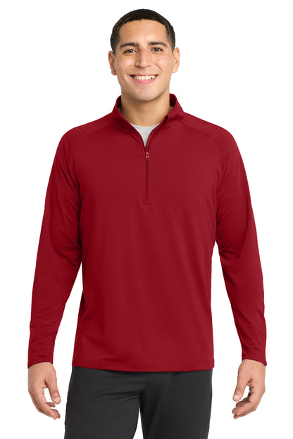 Sport-Tek Sport-Wick Stretch 1/4-Zip Pullover - Deep Red - front
