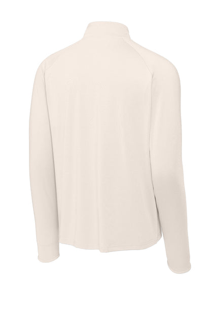 Sport-Tek Sport-Wick Stretch 1/4-Zip Pullover - Ecru - flat back