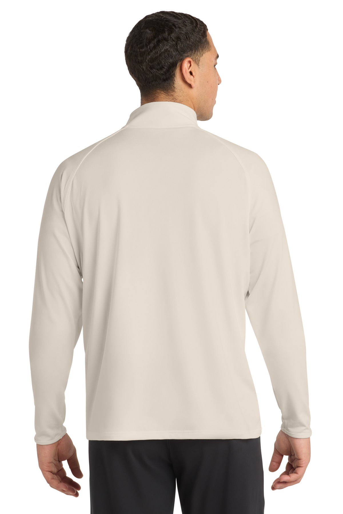 Sport-Tek Sport-Wick Stretch 1/4-Zip Pullover - Ecru - back