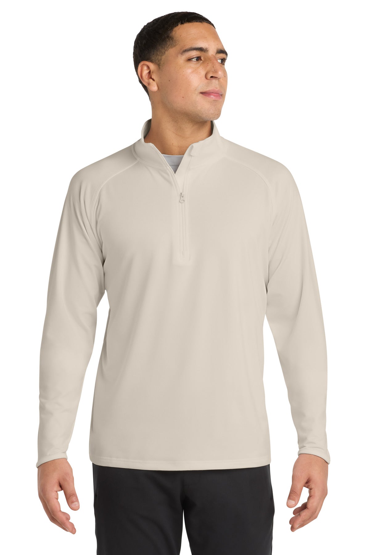 Sport-Tek Sport-Wick Stretch 1/4-Zip Pullover - Ecru - front