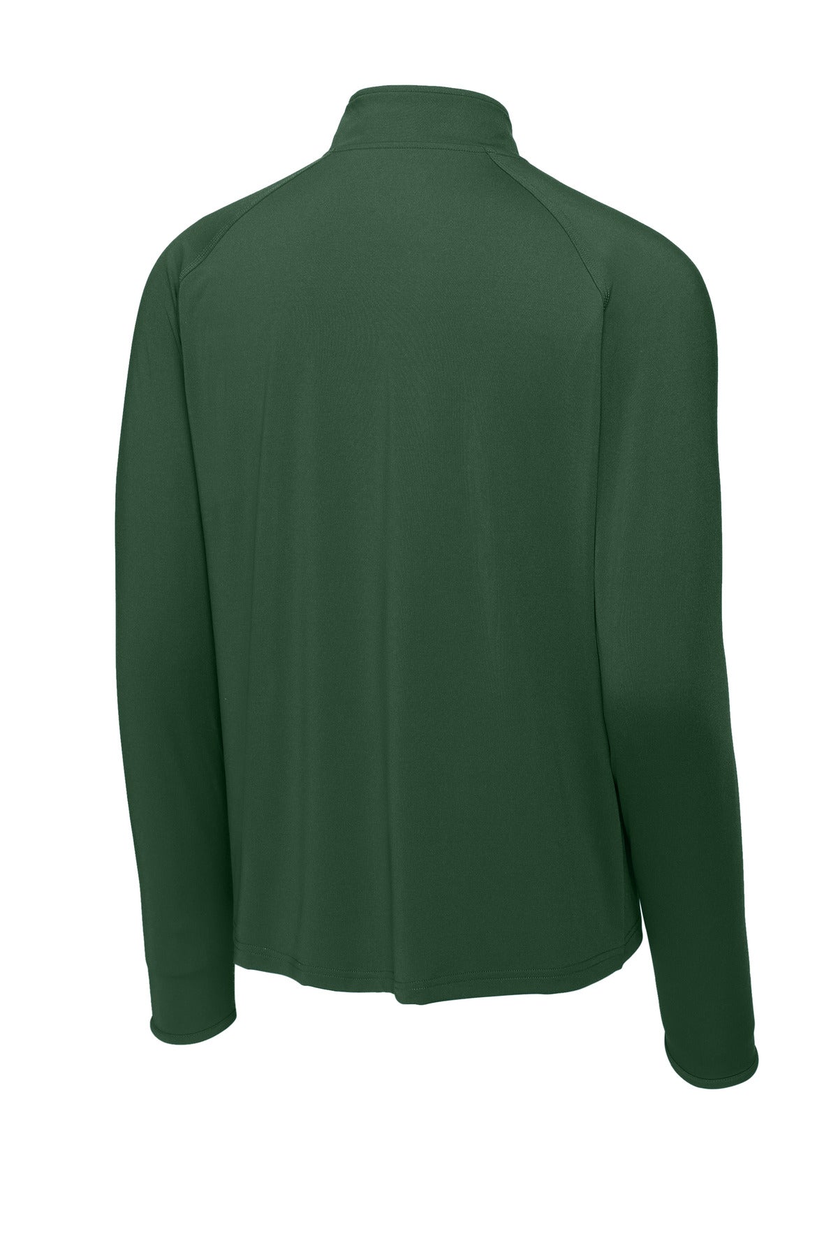 Sport-Tek Sport-Wick Stretch 1/4-Zip Pullover - Forest Green - flat back