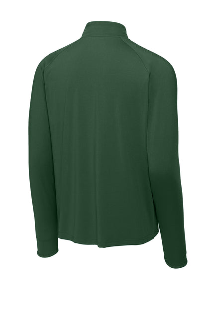 Sport-Tek Sport-Wick Stretch 1/4-Zip Pullover - Forest Green - flat back
