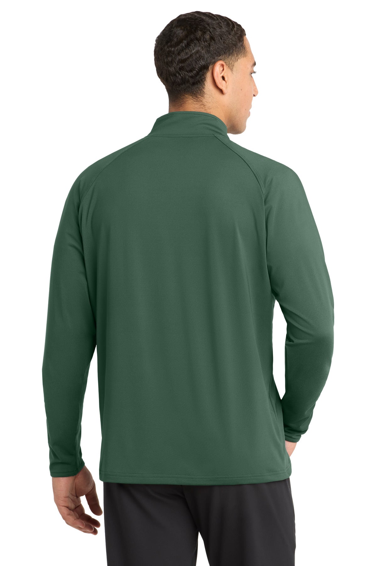 Sport-Tek Sport-Wick Stretch 1/4-Zip Pullover - Forest Green - back