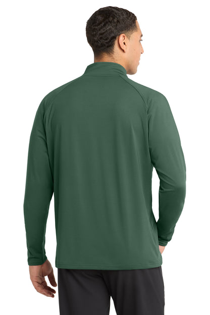 Sport-Tek Sport-Wick Stretch 1/4-Zip Pullover - Forest Green - back