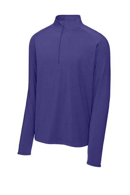 Sport-Tek Sport-Wick Stretch 1/4-Zip Pullover - Purple - flat front