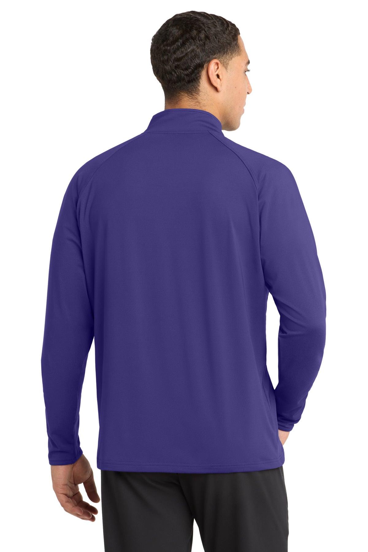 Sport-Tek Sport-Wick Stretch 1/4-Zip Pullover - Purple - back