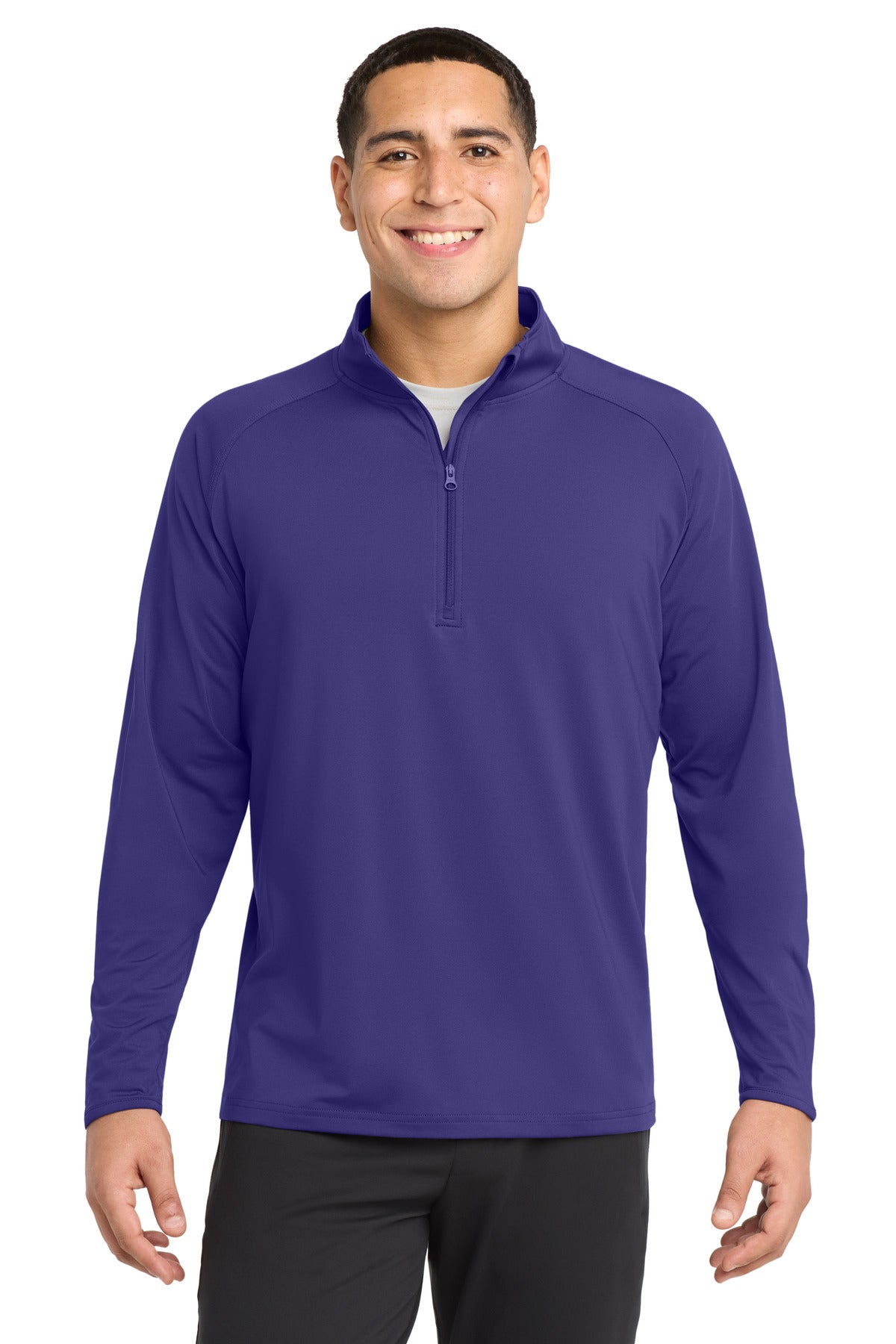 Sport-Tek Sport-Wick Stretch 1/4-Zip Pullover - Purple - front