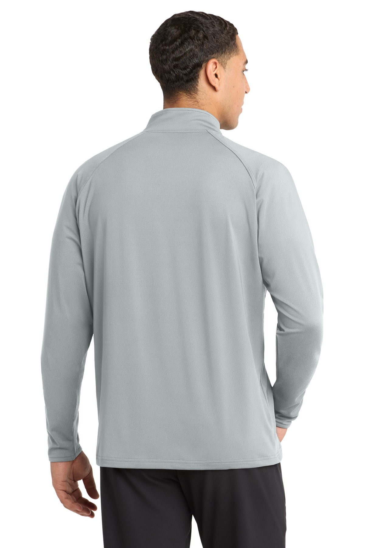 Sport-Tek Sport-Wick Stretch 1/4-Zip Pullover - Silver - back